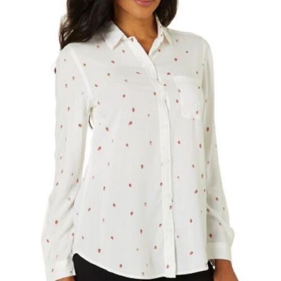 Beachlunchlounge Strawberry Button Down Shirt - Picture 1 of 9